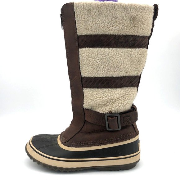 Sorel Shoes - Sorel Boots Womens 10 EU 42 Helen Of Tundra Shearling Fleece & Brown Leather